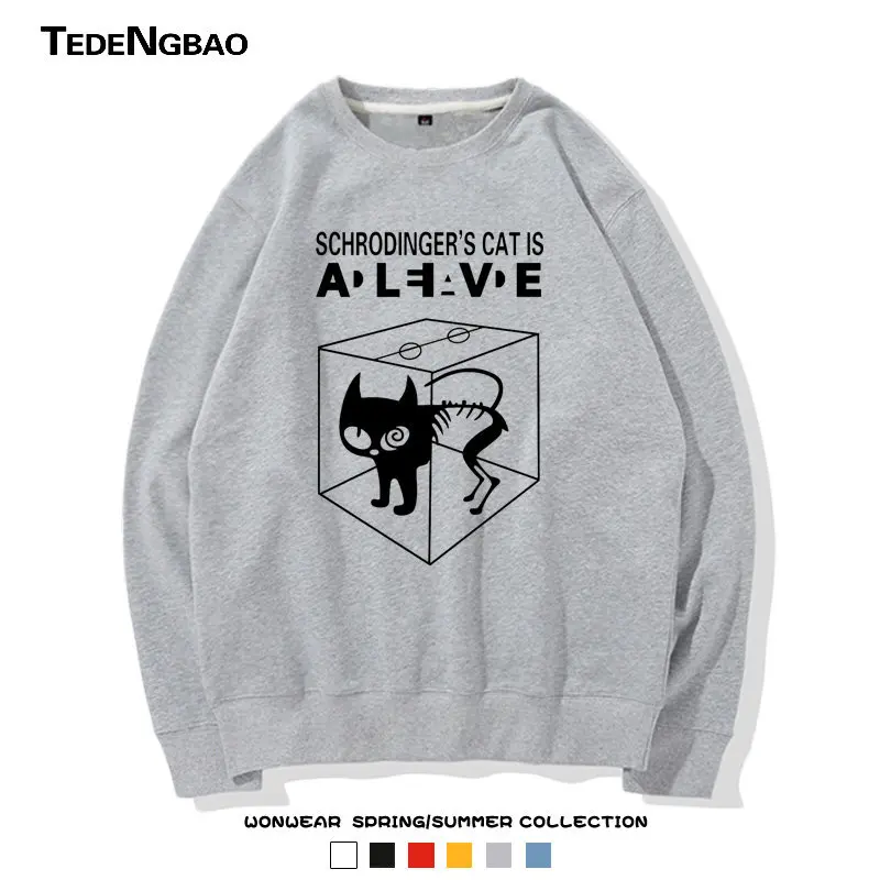 Schr Ö Dinger's Cat Casual Round Neck Top for Boys and Girls, Quantum Mechanics Physics Pullover, Trendy Hoodie