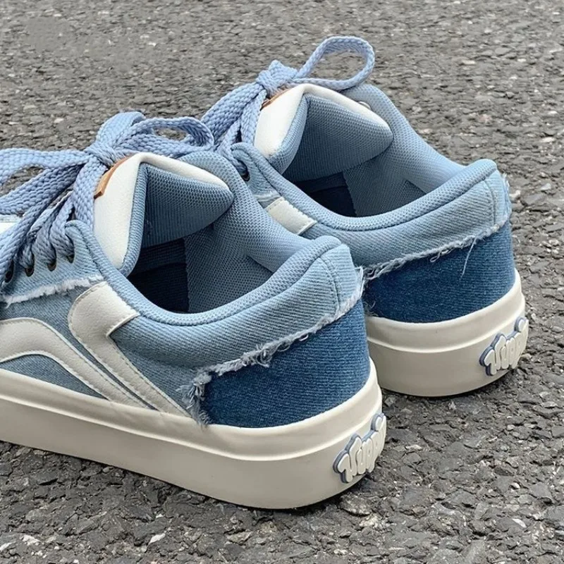 Spring Blue Women's Canvas Shoes Versatile Women's Board Shoes Trend Outdoor Non-slip Casual Shoes Fashion Korean Style Sneakers