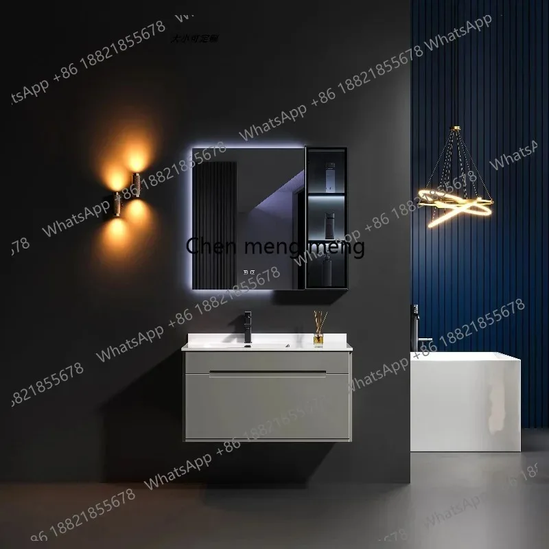 E182 Smart bathroom cabinet simple style cream style light luxury washbasin