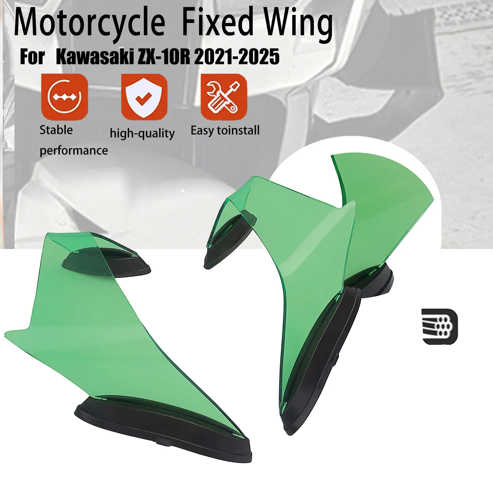 Для Kawasaki ZX10R ZX 10R ZX-10R 2021-2025 2022, аэродинамическое фиксированное крыло мотоцикла, высококачественные боковые крылья, крылья лобового стекла