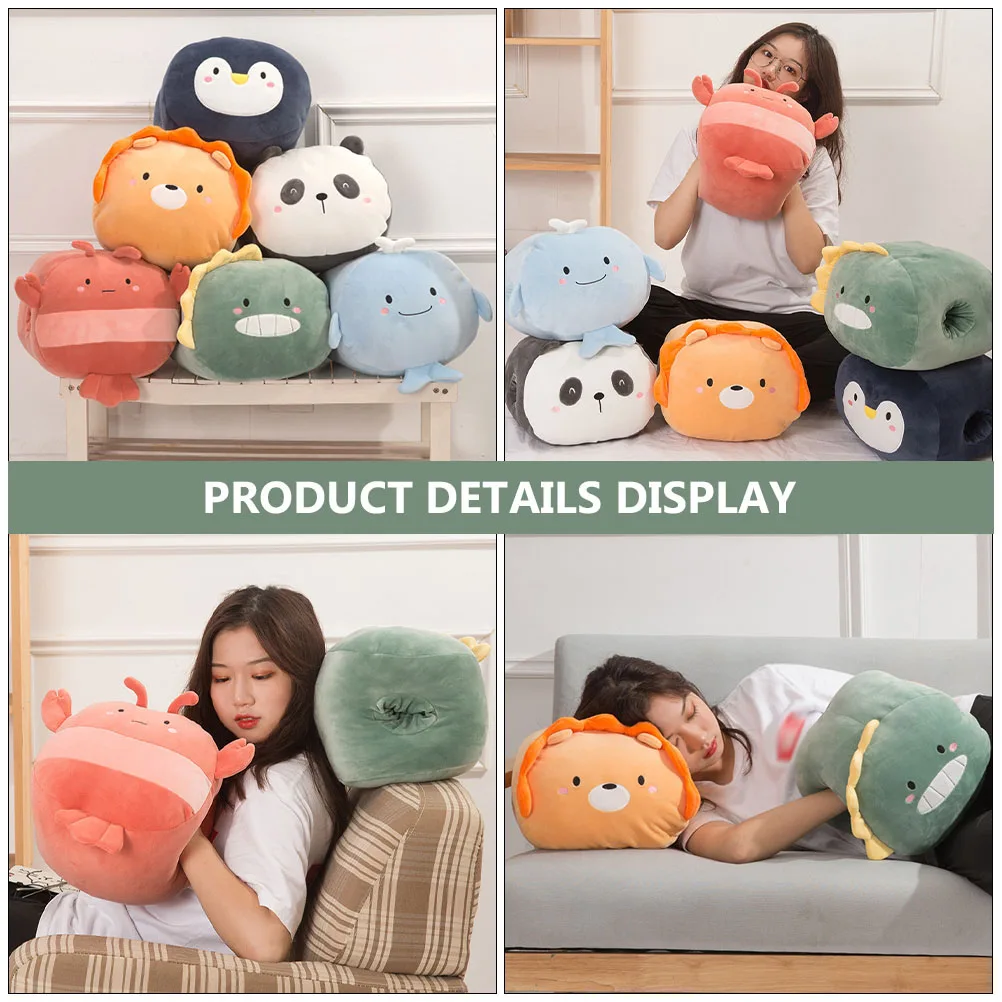 

Hand Warmer Pillow Cartoon Dinosaur Stuffed Animal Soft Throw Pillows for Office Couch Bedroom Nap Back Cushion Sleeping