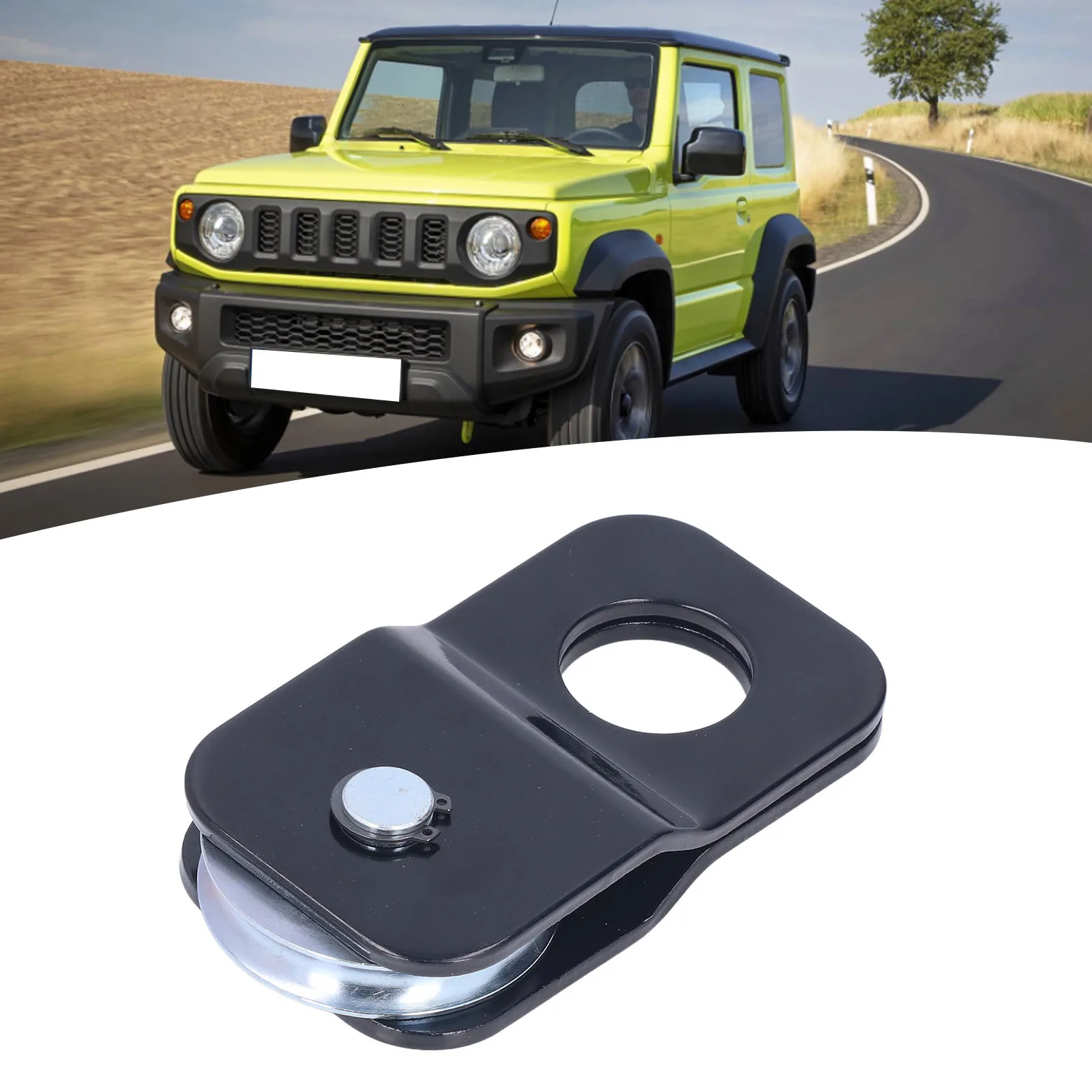 Pulley Block 4 Tons/8800lbs Load Capacity Winch Pulley Snatch Block High Tensile Strength Steel Black for Offroad Recovery