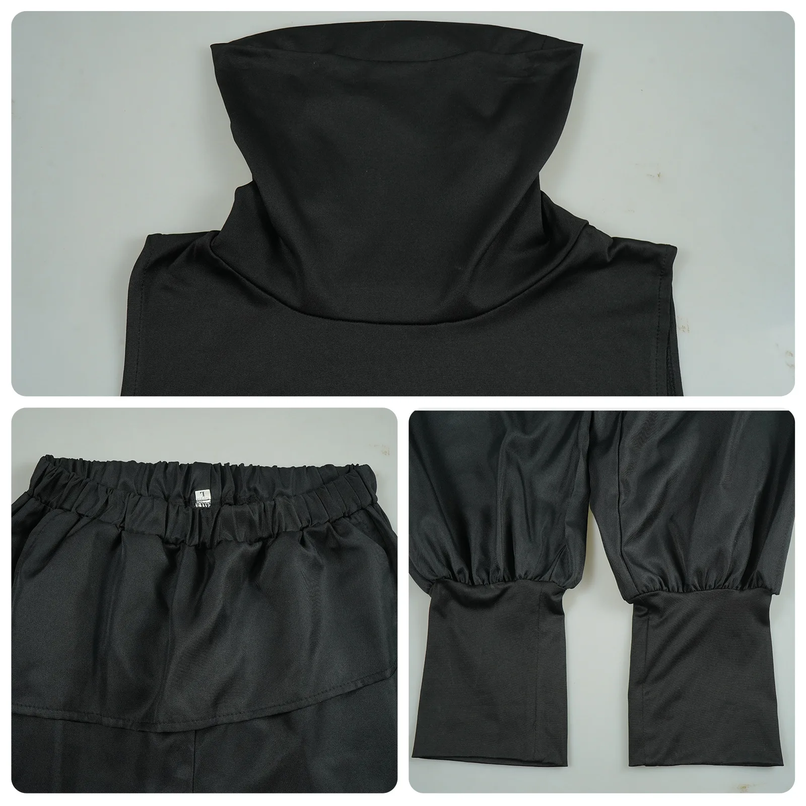 Japanese Ninja Roleplay Costume Adult Samurai Fantasy Kimono Hooded Black Uniform Halloween Carnival Party Assassin Outfit - view 6
