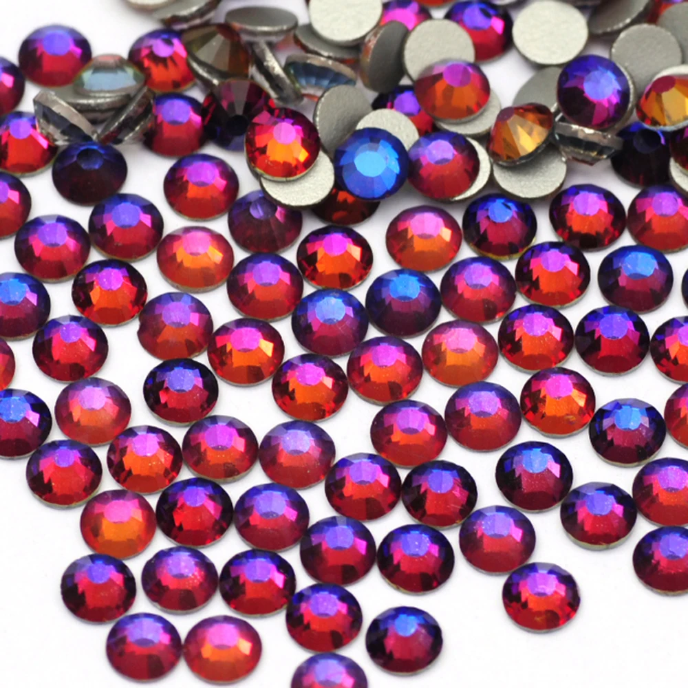 NOHF-Perles scintillantes multicolores, toutes tailles, verre cristal, dos plat, décorations de bricolage, biscuits, robe, nail art, accessoires de beauté, 2000