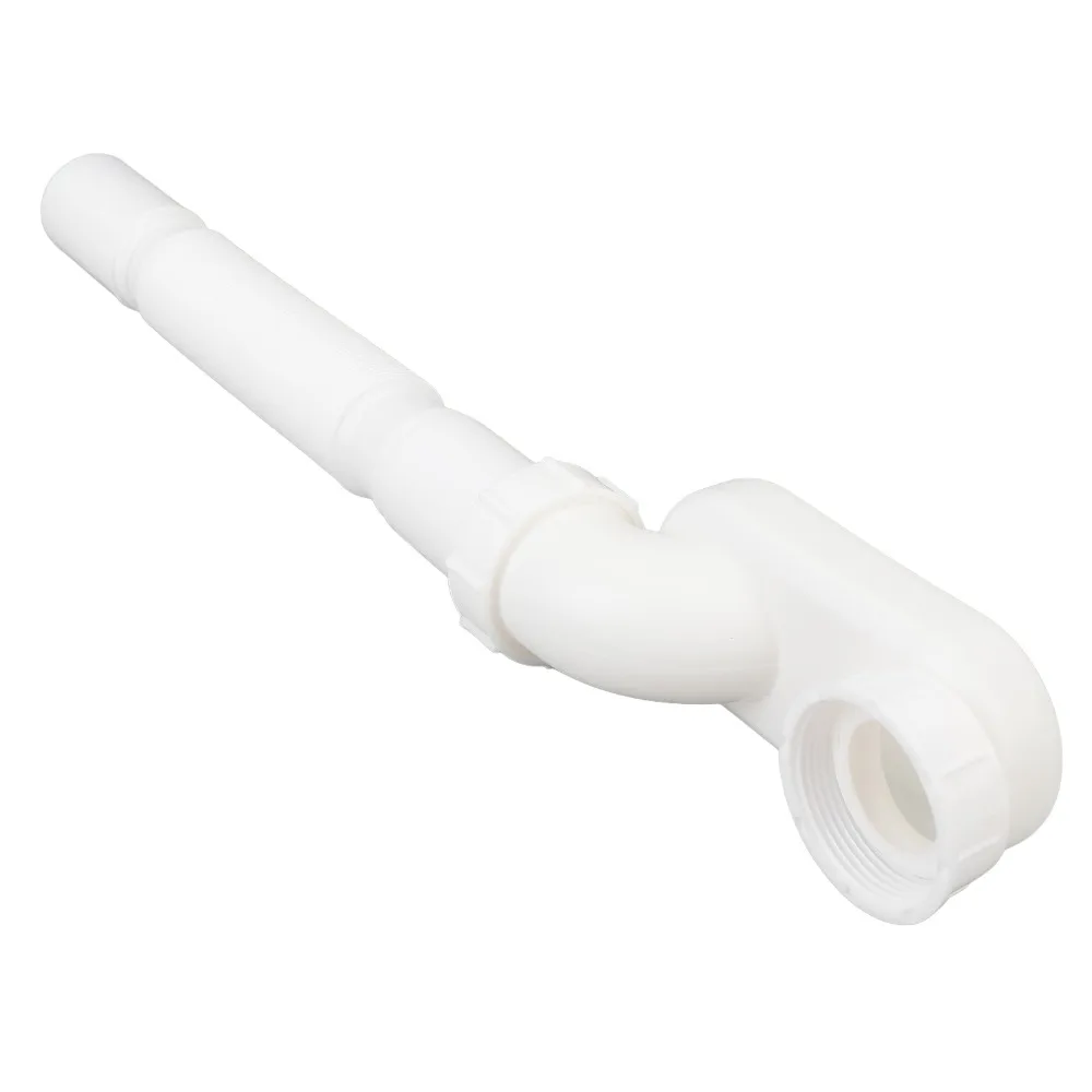 1-1/2 Inch Bathtub Drain Pipe Low Profile Expandable Design Shower Drain Pipe Flat P Trap Plastic Material Drainage Pipe Kit