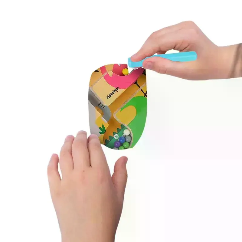 Juegos de clasificación de colores magnéticos de madera para niños, tablero de laberinto de tráfico del zoológico, bolígrafo, juegos de cuentas móviles, juguetes educativos para niños