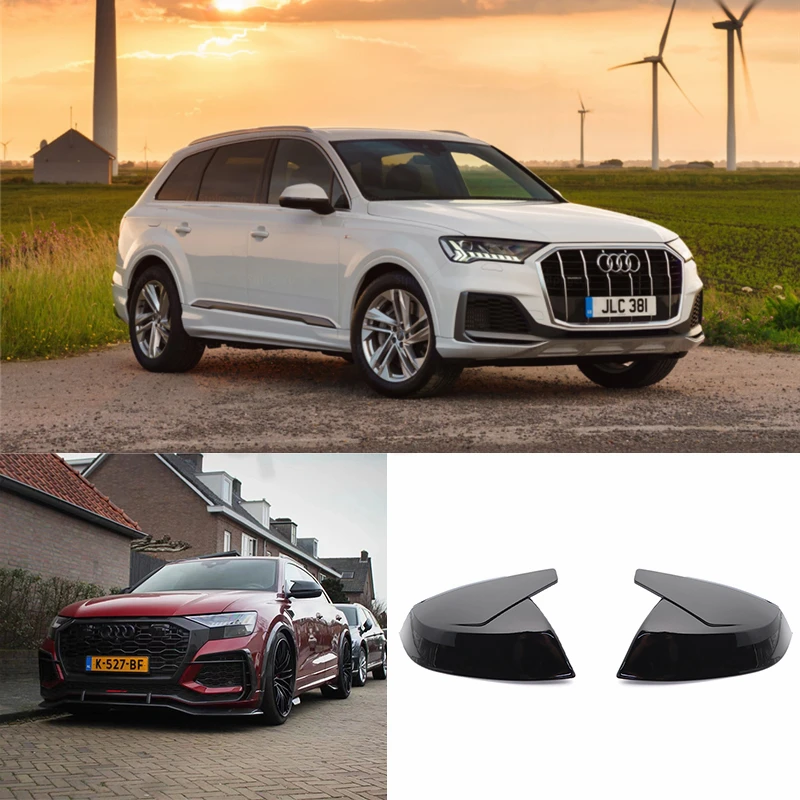 For Audi Q5 Q5L SQ5 Q7 SQ7 FY 4M 45 50 55 60 TDI TFSI S Line Sline Brigh Black Replacement Mirror Cover Cap Shell ABT style