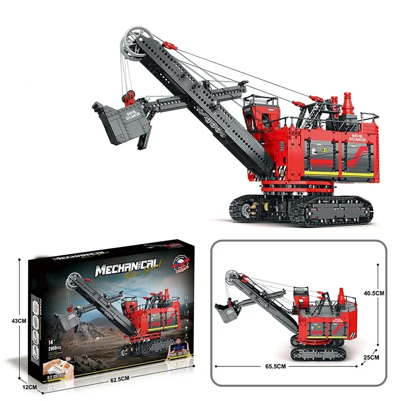 2968PCS Electric shovel excavator Building Blocks Rc Control City Engineering Car Construct Model Toys For Kids Holiday Gifts