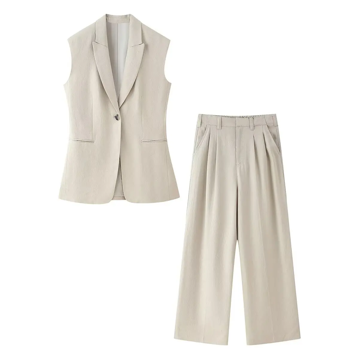 

Casual Vest Top Women Vintage Sleeveless Pocket Single Button Waistcoat Female 2025 New Summer Office Lady Chic Slim Vest Coat