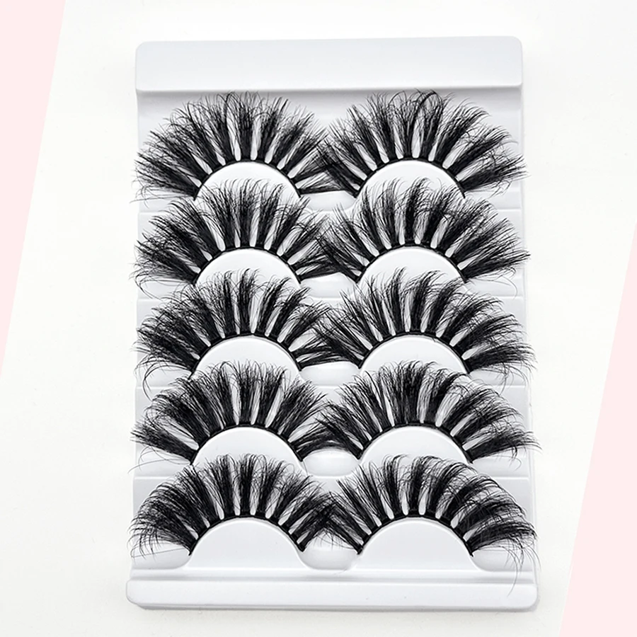5 pairs of 25mm 8D false eyelashes can be reused, exaggerated fluffy eyelashes, thick and long eyelashes