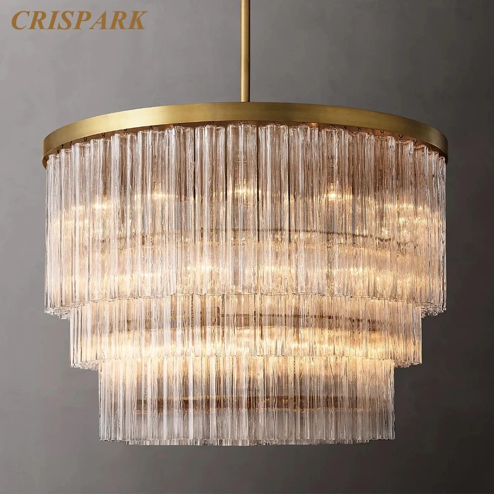 Cielo Round Chandelier Modern Clear Blossom Pendant Chandelier Three Tiers LED Ceiling Chandelier Light Fixture for Living Room