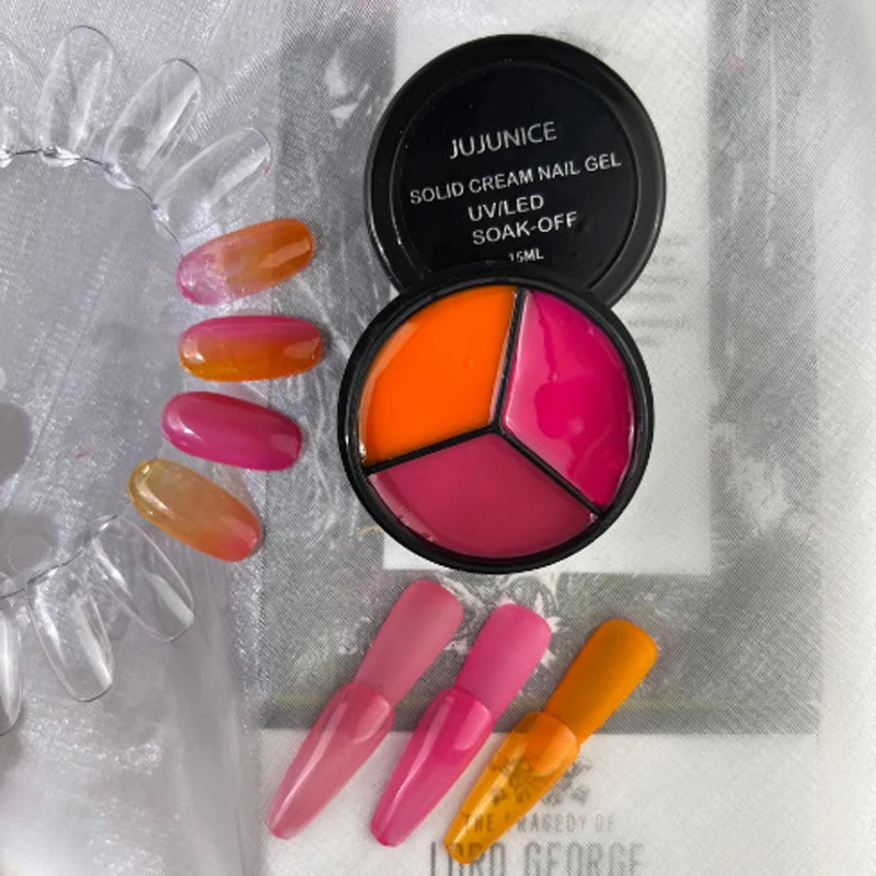 3-in-1-Malgel mit Textur, cremig, dick, funkenförmig, Glitzer, Gelee-Farbgel, Soak Off, UV-LED, festes Creme-Nägelgelgelgel für Zuhause, Nagelkunst