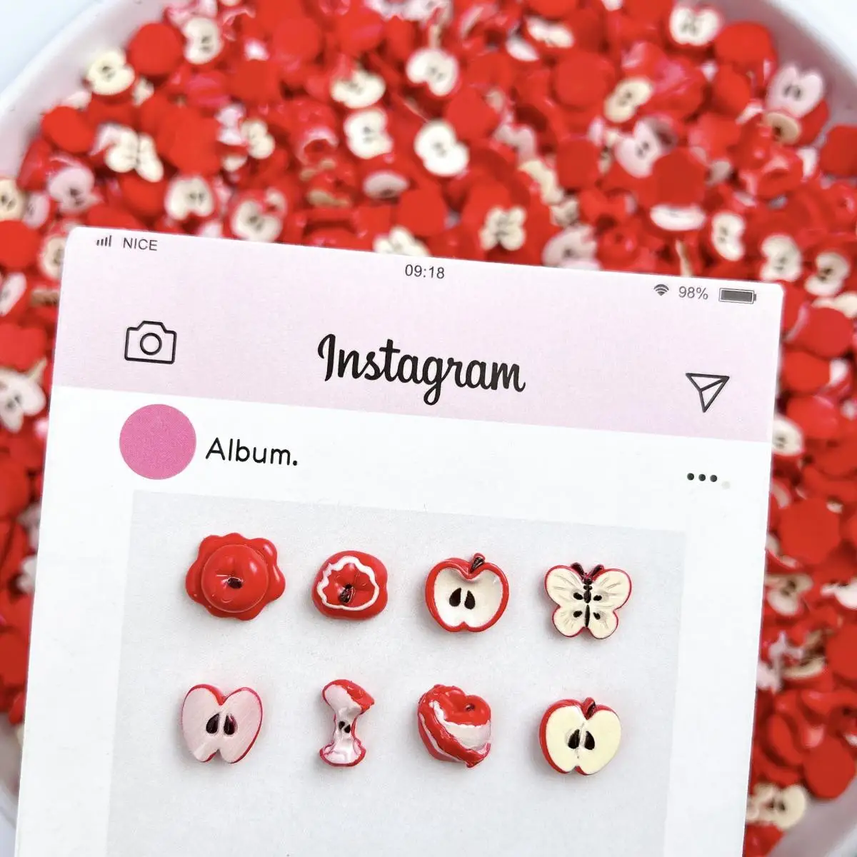 Inovador simulado vermelho maçã resina prego encantos 3d adorável criativo vermelho escuro maçã decorações da arte do prego para diy hairpin unhas