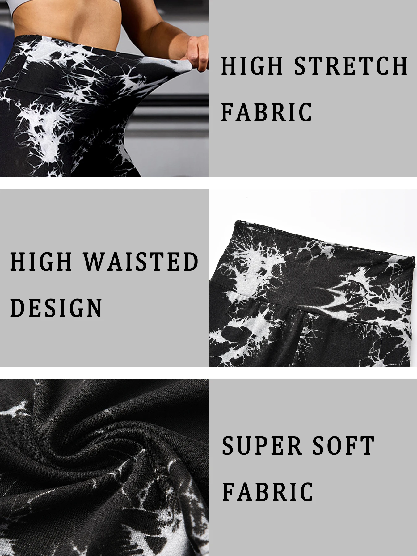 여성용 슈퍼 소프트 하이웨이스트 타이다이 레깅스, 요가 러닝 짐 운동 피트니스를 위한 푸쉬업 디자인 원단