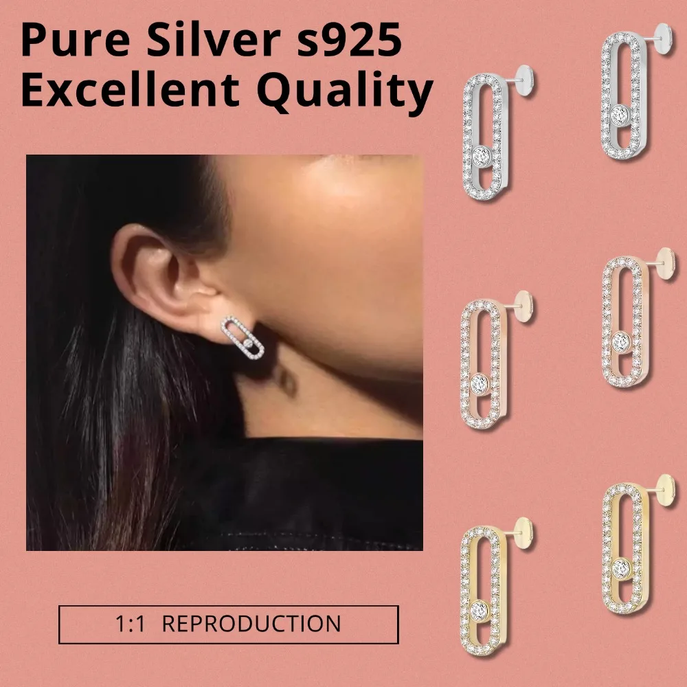 Messik original Move Diamind Earrings Sterling Silver 925 Earring Luxury Trend woman Jewelry Accessories for Women Daily Wear