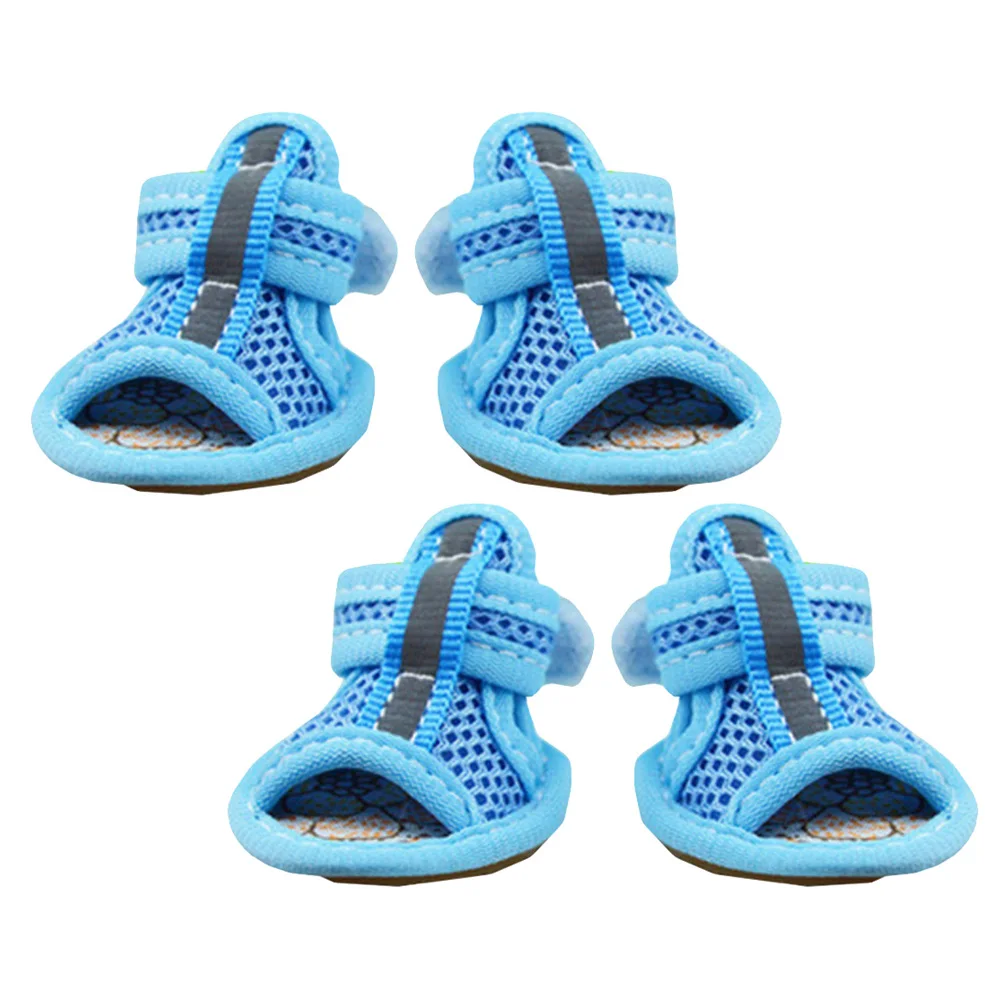

4 Pcs Pet Sandals Breathable Shoes Dog Sneakers for Hot Pavement Mesh Summer Digs Beach Pets