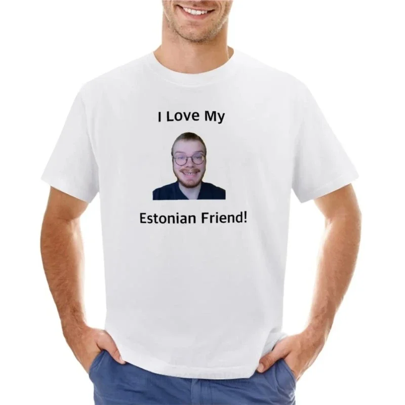 Sinjin Drowning I Love My Estonian Friend! Aksel T-Shirt tops anime workout shirts for men