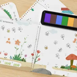 Children Fingerprint Painting Books with Stamp Ink Pad Activities Doodling Book Kids Art DIY Craft Montessori Toy