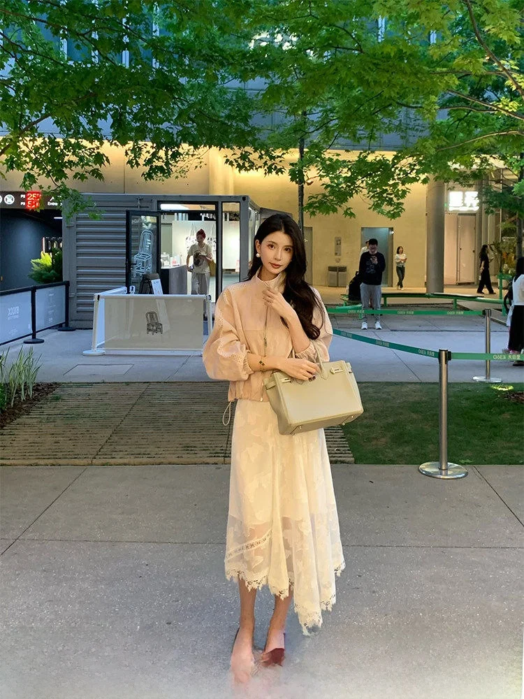 

Kunzhu Summer Nice Linen irt Jaet Women's Casual Lightweight Sun Protection Top New Sle Commute Simple Loose Fit Long S...