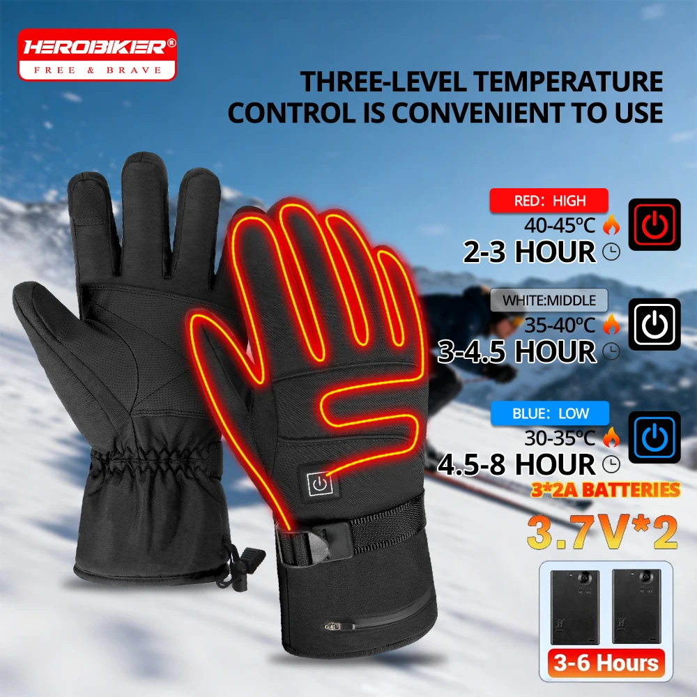

Heating Gloves Winter Gloves Windproof Warm Heating Gloves Motorcycle Gloves Snow Skiing Protective Gloves Skiing Accessories