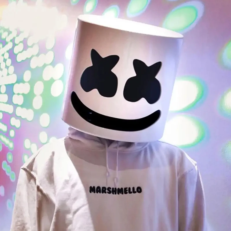 Music Dance Party Light Up Mask Full Face LED Neon DJ Marshmallow Mask Headgear Luminous Festival Props Cosplay Rave Party Mask - view 3