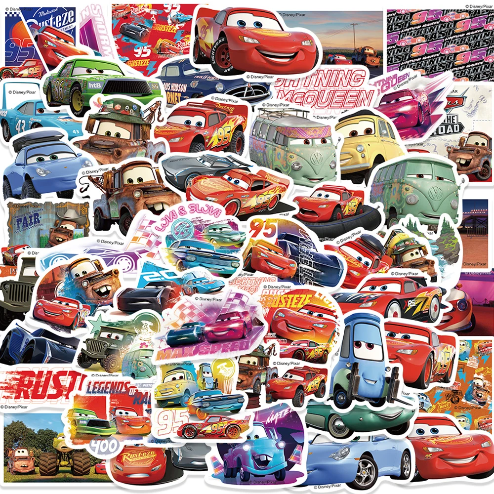 10/30/50 Stück Disney Cars Anime Lightning McQueen Aufkleber Cartoon Film Aufkleber DIY Gepäck Notizbuch Helm Niedliche Graffiti-Sticker