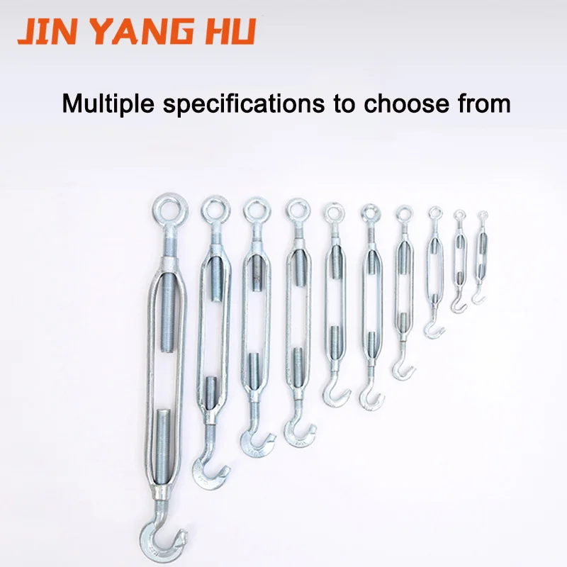 DIN1480 Galvanized C-0 Type Turnbuckle Screw Wire Rope Cable Tightener Open Body  Galvanized Turnbuckle Eye-hook