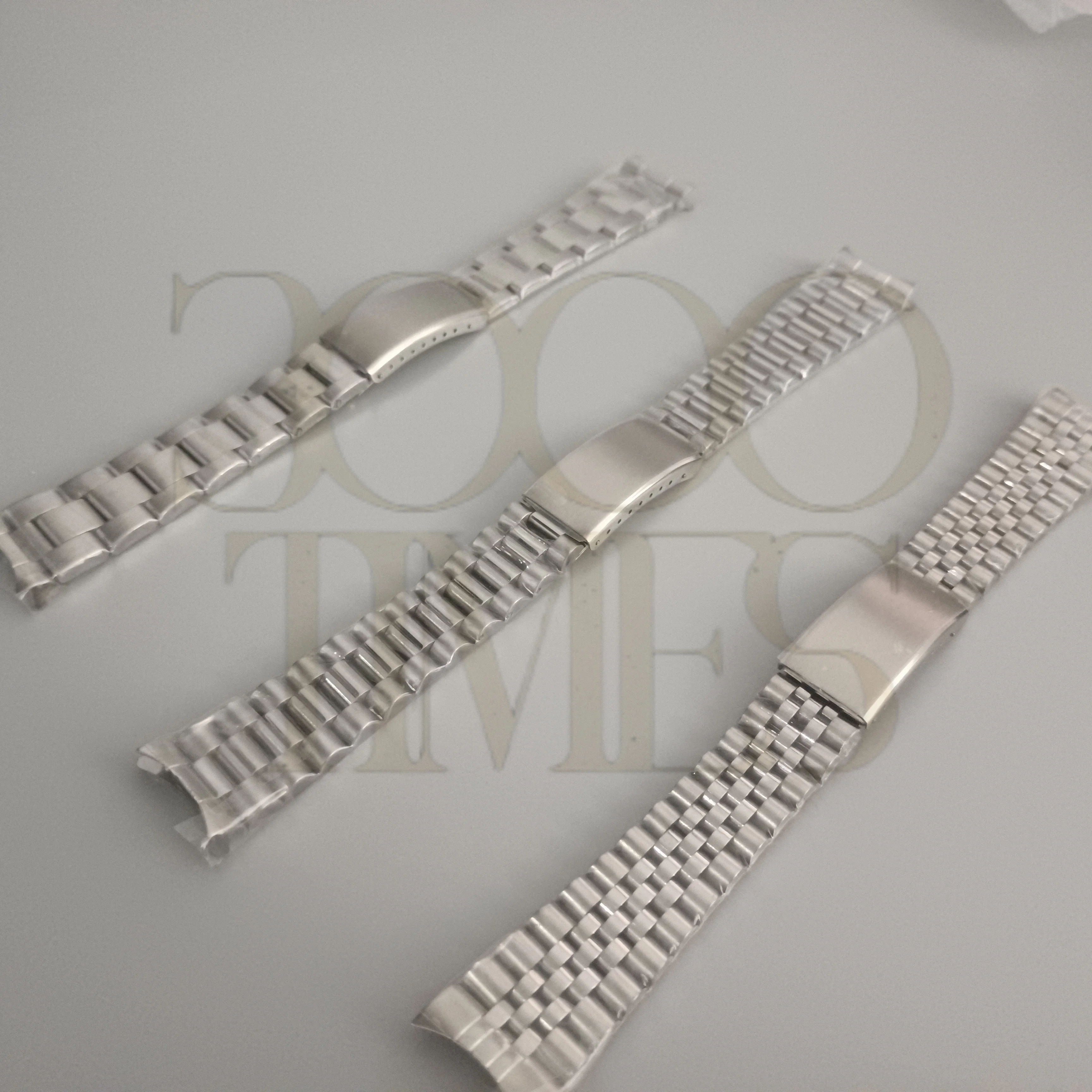 Imagem -02 - Silver Jubilee Stainless Steel Ver Strap Curved End Oyster Band Pulseira Fit para Rolex Seiko Skx005 20 mm