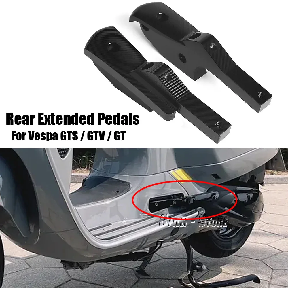 Motorcycle For VESPA GTS300 GTS250 GTV125 GT60 GTV GT GTS 150 125 200 250 300 60 Footrests Foot Rests Pegs Rear Pedal kit