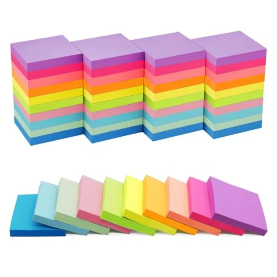 

Pads Mini Sticky Notes1.5x2 in Post, 10 Bright Colors Small Sticky Notes Pad Strong Adhesive Its, Self-Stick Pads, Easy to Post