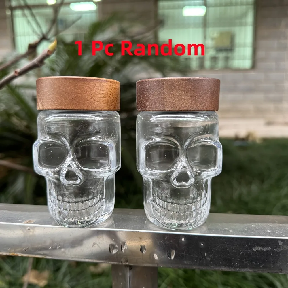 

Skull Glass Seal Salt Candy Jar Moisture-proof Storage Bottle Waterproof Storage Container Lid Kitchen Coffee Glass Bottle