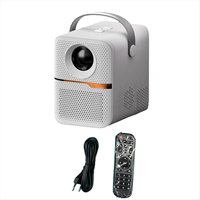 AABFK P10 Smart 4K WiFi Portable 1080P Home Theater Video LED Bluetooth Mini Projector Android 10 Projector EU PLUG(White)