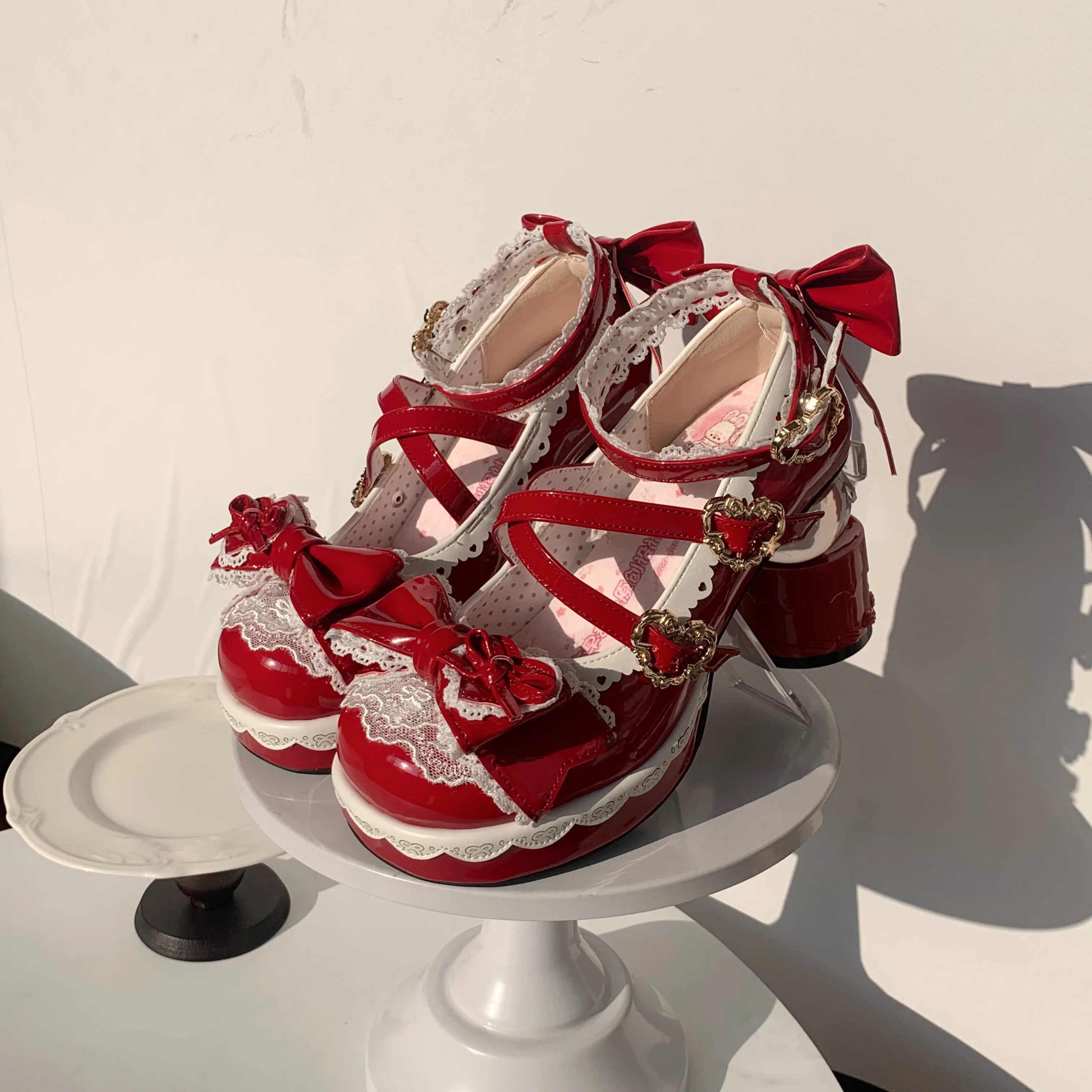 Crystal Cake Sweetheart Original Round Head Doll Feeling Gorgeous Lolita Shoes Japanese Sweet Girl Tea Party Single Shoes