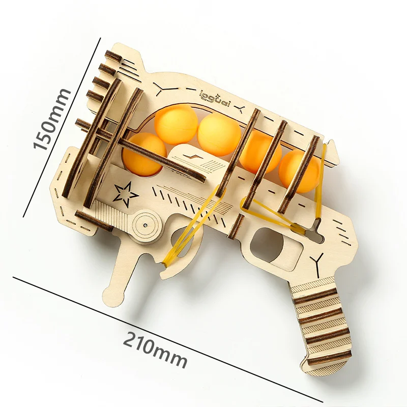 Пистолеты для пинг-понга, 3D деревянные пазлы, пистолет, игрушки, катапульта, устройство для сборки, строительные блоки для детских игр на день рождения