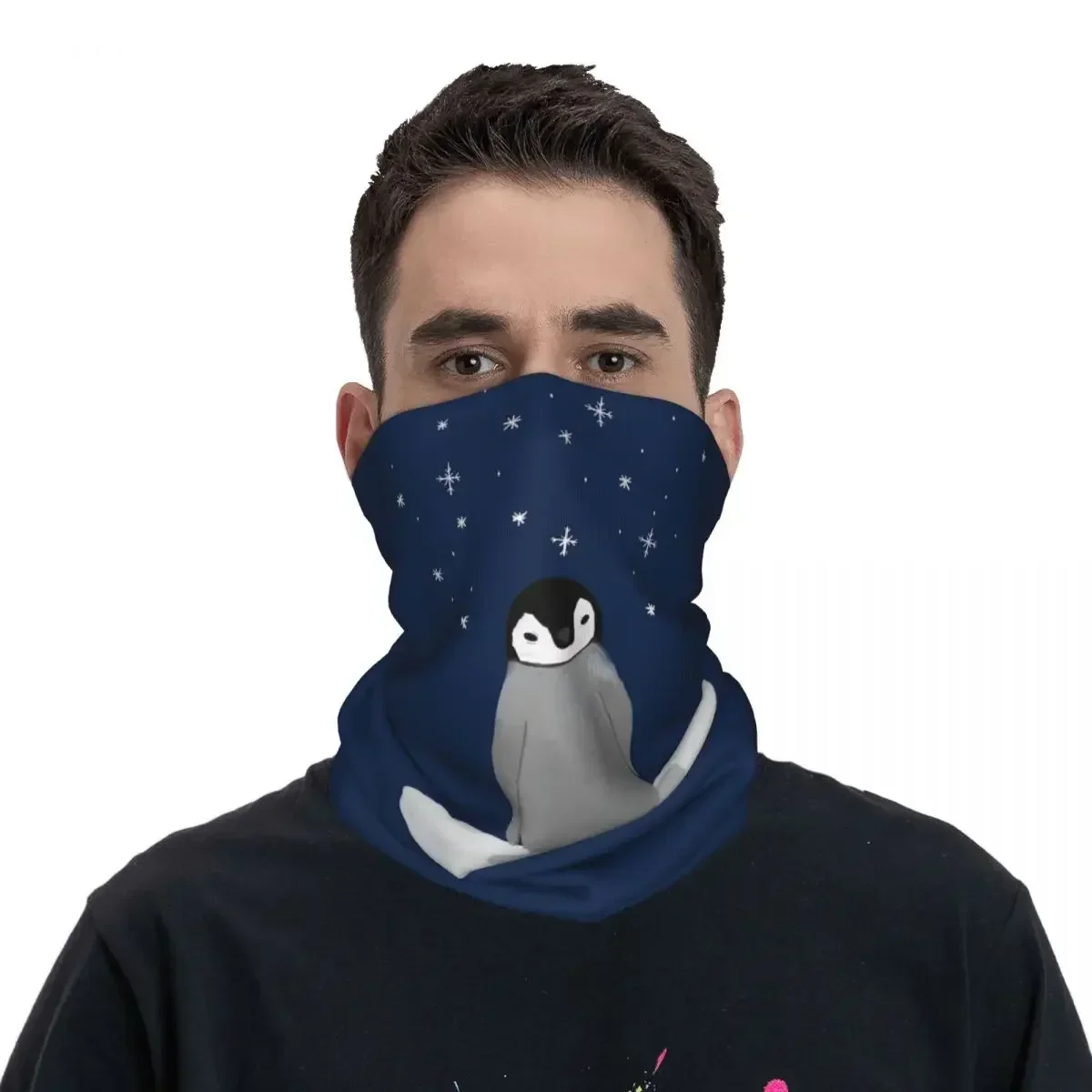 Happy Little Penguin Bandana Neck Gaiter Printed Wrap Mask Scarf Multifunction FaceMask Running For Men Women Adult Winter