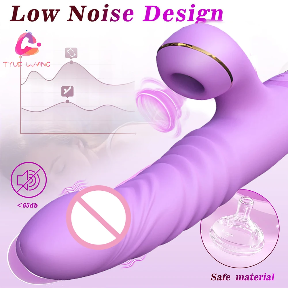 Thrusting Dildo Sucking Rabbit Vibrators for Women, G Spot/Anal Vibrator 7 Thrusting Vibrating and 7 Sucking Modes 3 in 1 Adult