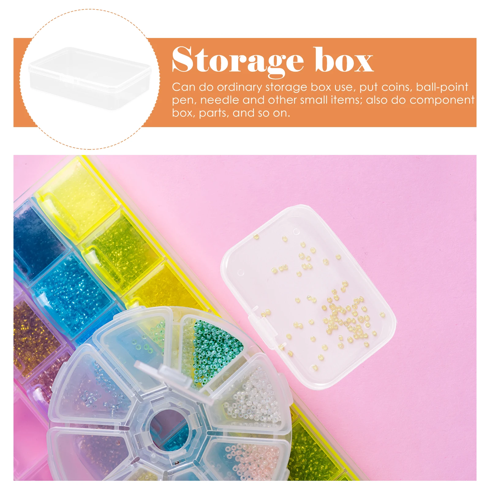 

9Pcs Storage Box Transparent PP Material Lightweight Organizing Container for Small Parts Screws Jewelry Craft Supplies Home