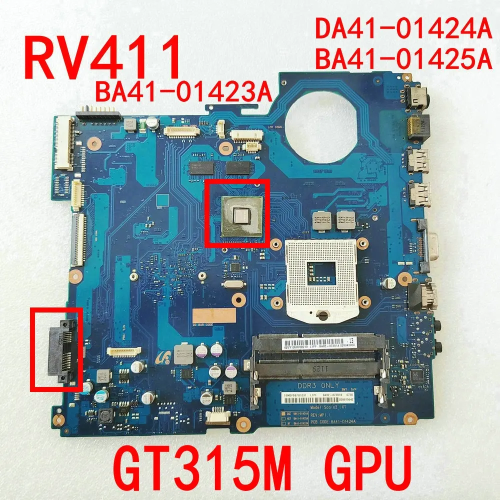 BA41-01423A For Samsung NP-RV411 RV411 Laptop Motherboard BA41-01424A BA41-01425A BA92-07395A BA92-07395B BA92-07391B DDR3