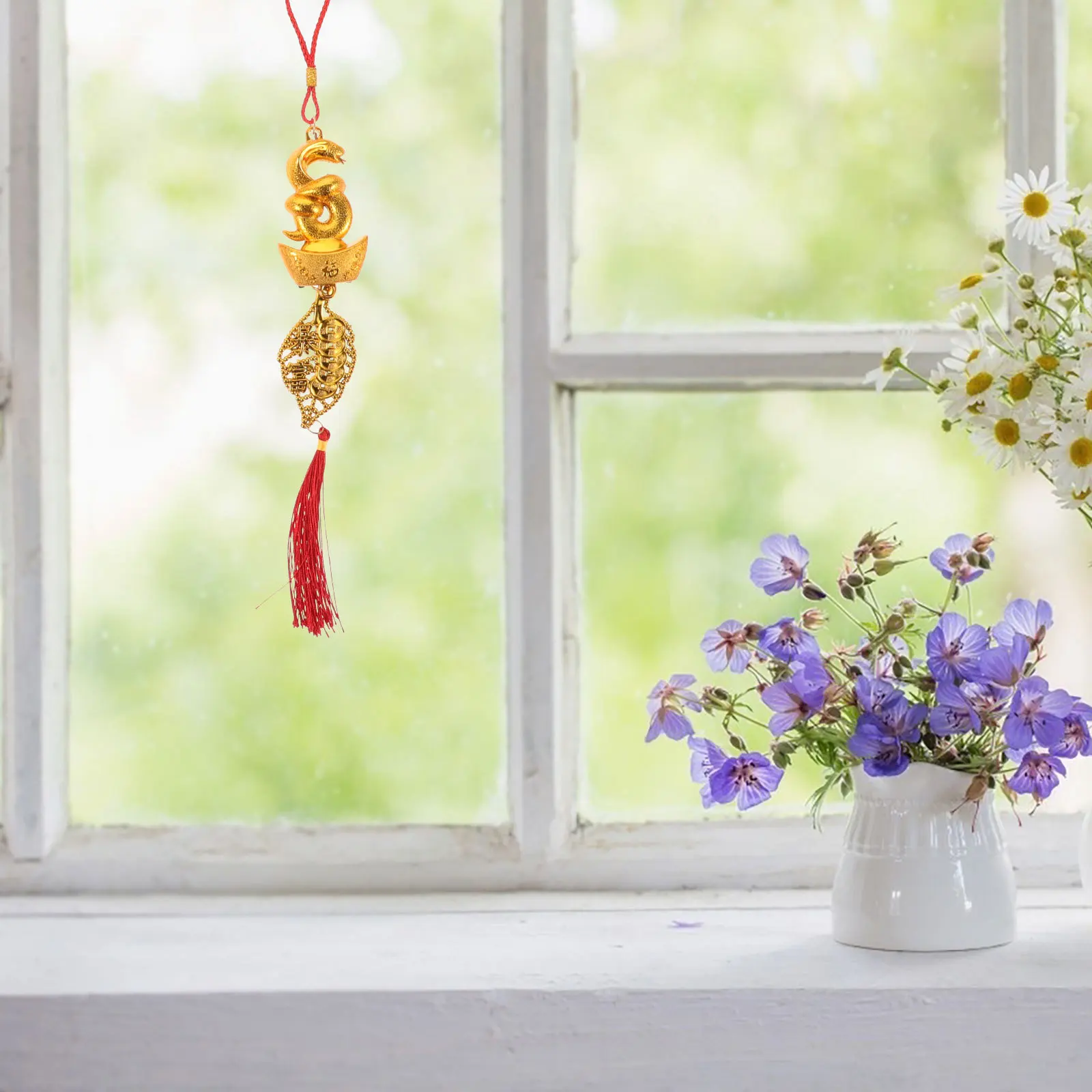 9 Piezas de Adornos Colgantes con Borlas y Sobres Rojos de Estilo Chino para Decoración de Año Nuevo, Fiestas, Árboles, Ventanas y Centros Comerciales