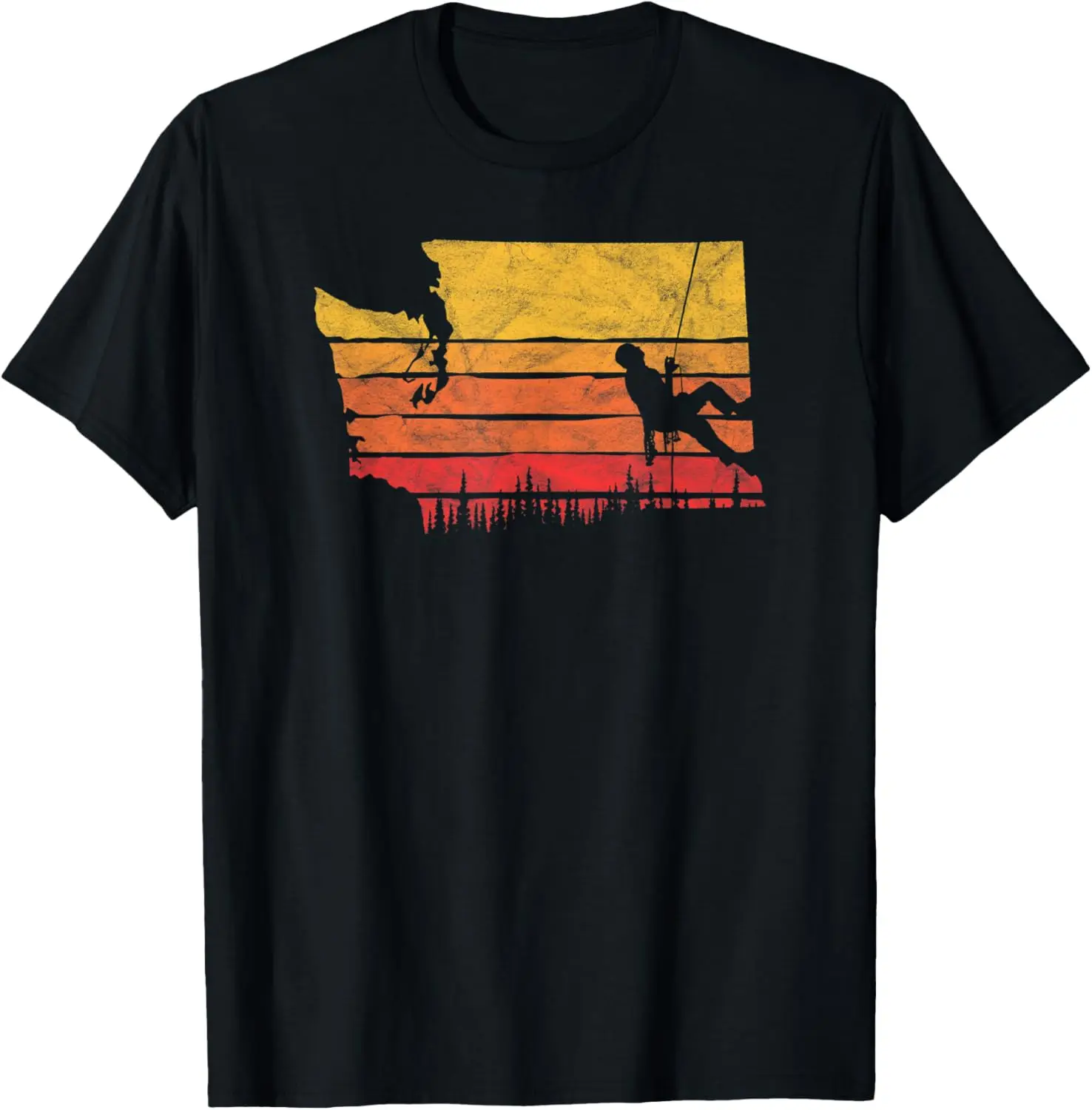 State of Washington Retro Rock Climbing & Bouldering Shirt