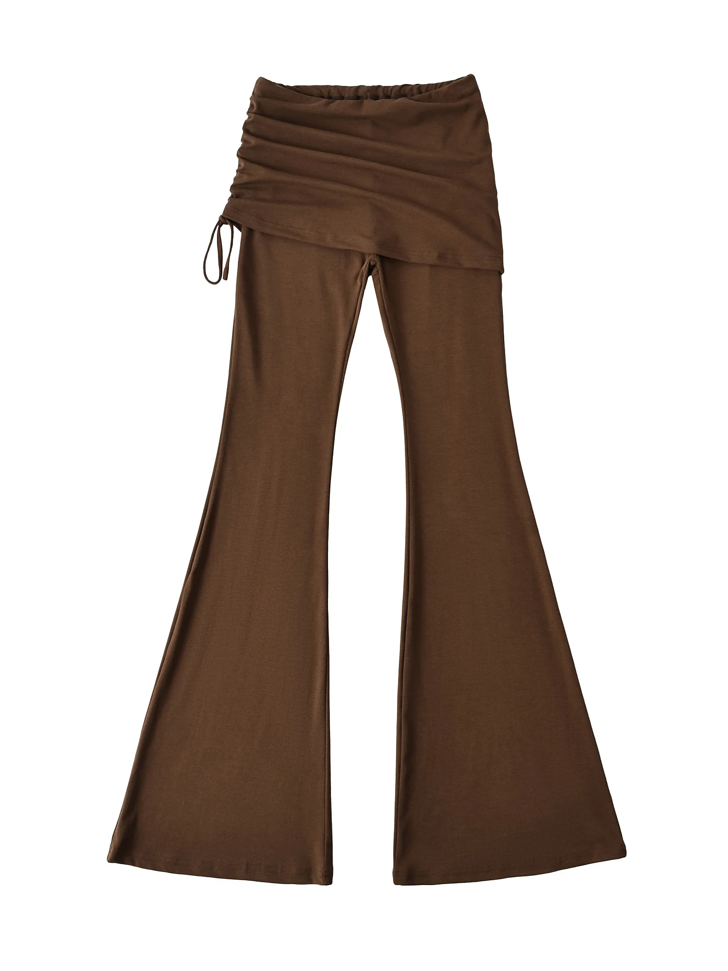 Amerykańskie spodnie wyszczuplające z wysokim stanem, rozszerzane, codzienne, spodnie do jogi, spódnico-spodnie, luźne spodnie z bocznym sznurkiem, długie spodnie.