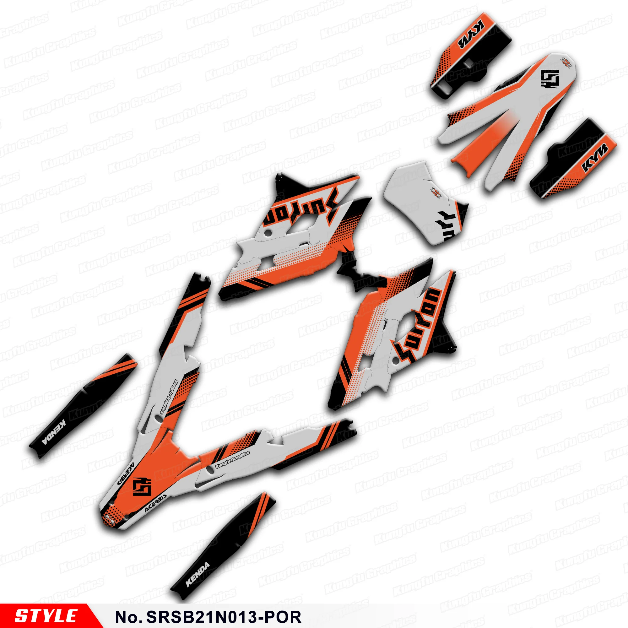 

JY RACING Мотоциклетная графика Прочный винил для Storm Bee Dirt eBike, комплект для восстановления, SRSB21N013-POR