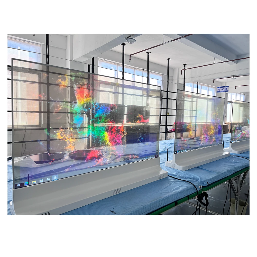 55 inch transparant OLED touchscreen voor gebruik in liften en winkels, met eenvoudige installatie en 1 jaar garantie