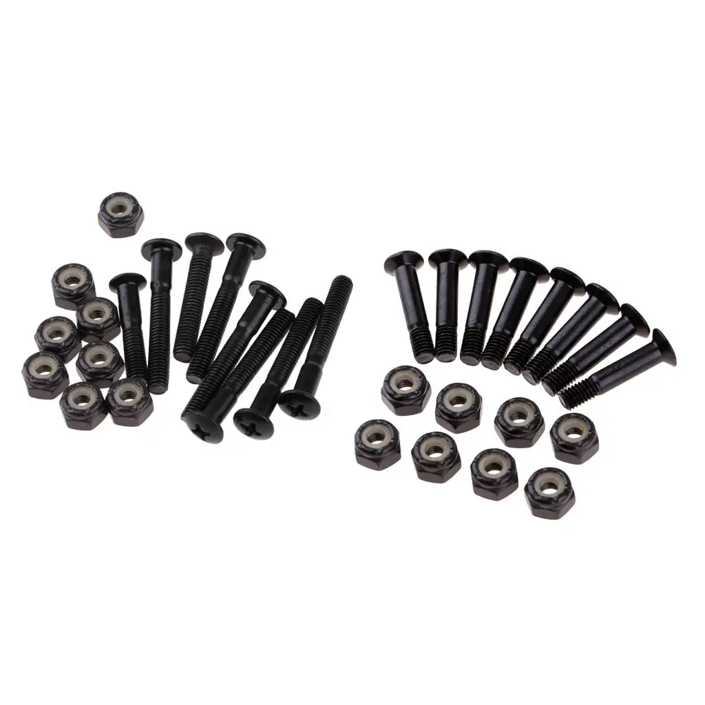 Universal Skateboard Parts Hardware Set Carbon Steel Screws Bushings for Complete Skateboard and Longboard Setup