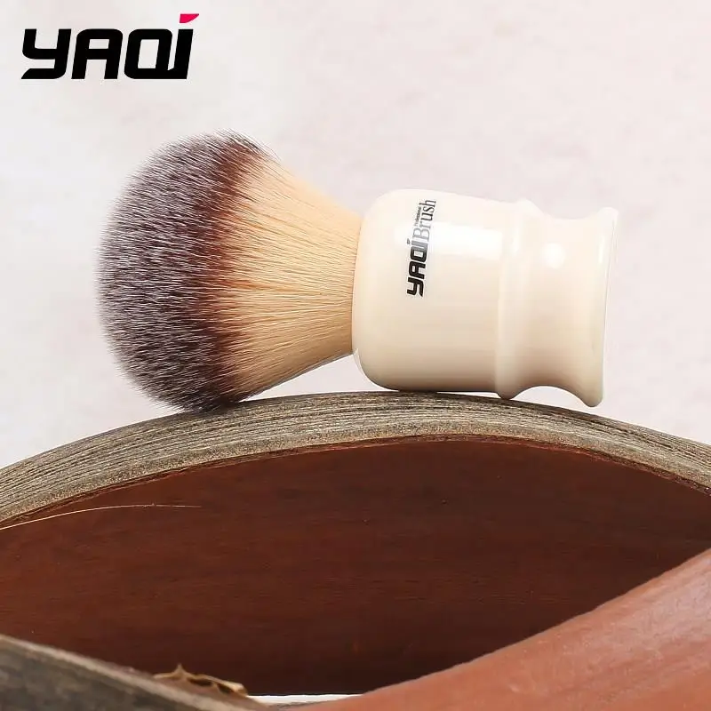 2026-yaqi-aqua-tuxedo-24mm-men's-synthetic-shaving-brush-travel-size-foam-shaver-brush-for-smooth-facial-grooming