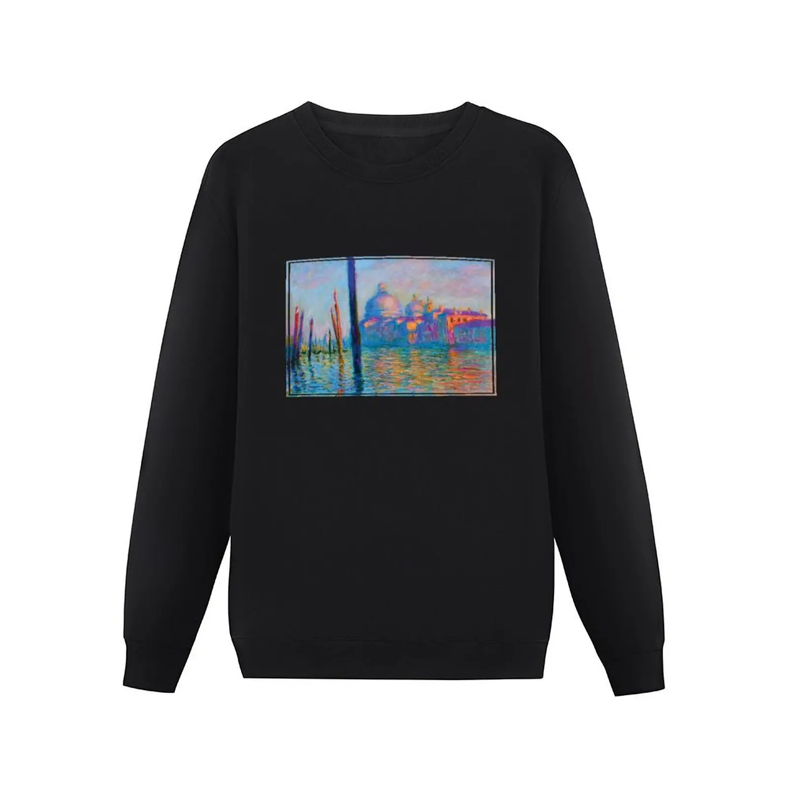 Le Grand Canal by Claude Monet Pullover Hoodie men clothing anime clothing men wear new sweatshirt