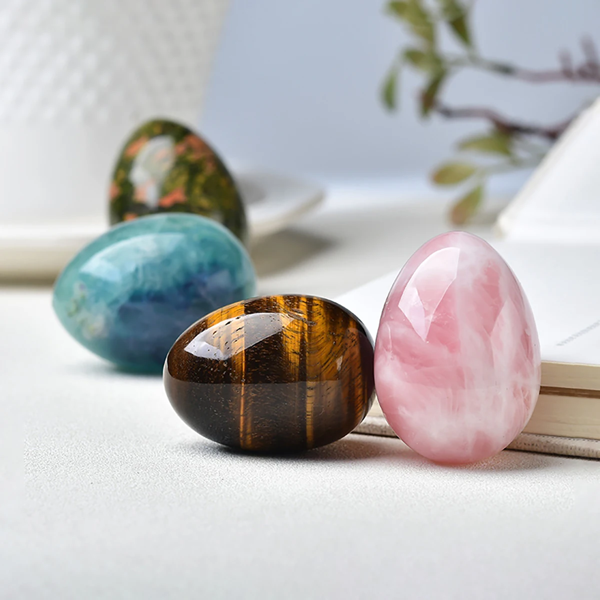 Natural Crystal Gemstone Mini Egg Polished Agate Stone Jewelry Lucky Stone Home Furnishings Healing Stone Collect Gifts