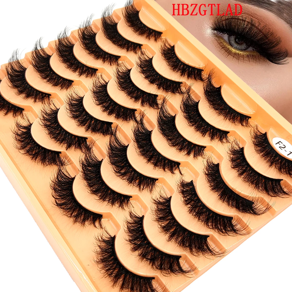 HBZGTLAD 14 Double Natural Appearance False Eyelash Thick and Fluffy Artificial Mink Eyelash Like Black Extended Cat Eyelash