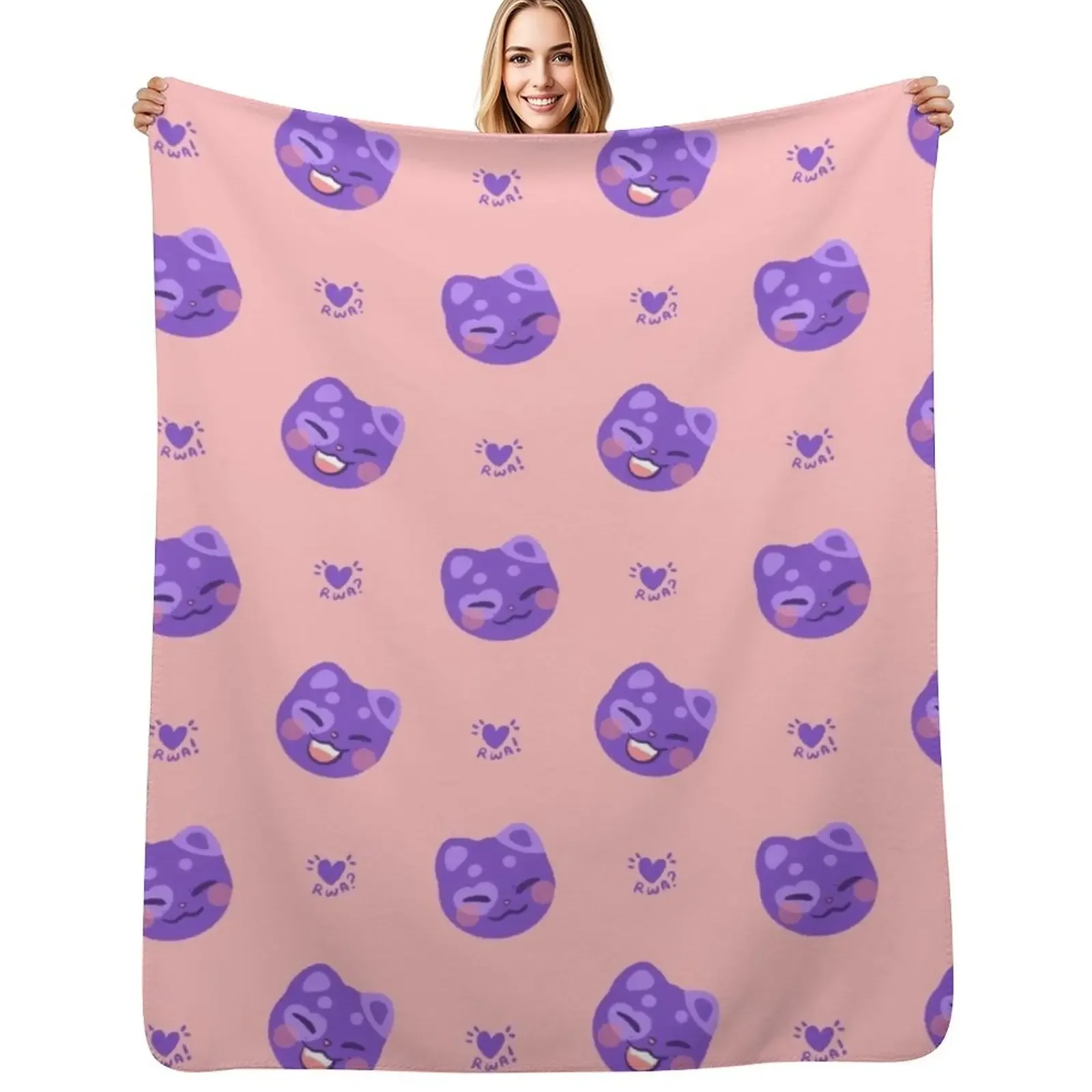 

San Cat Pattern Throw Blanket warm for winter Cute Plaid Luxury Thicken wednesday Blanket