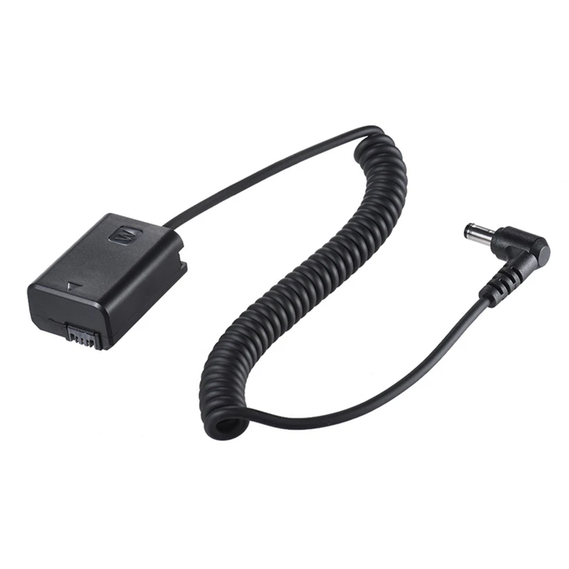 NP-FW50 Dummy Battery Pack Set Adapter With DC Male Connector Power Coiled Cable For A6500 A6300 A6000 A7 A72